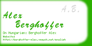alex berghoffer business card